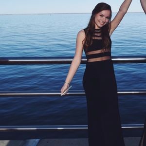 Black Mesh Prom Dress